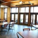 Empty cafeteria at Santé Center