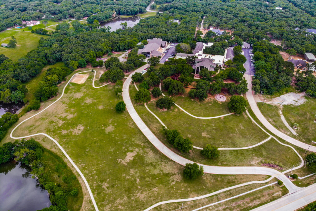Aerial view of entire Santé Center for Healing campus