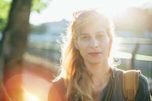 A woman is thankful for addiction treatment for nurses